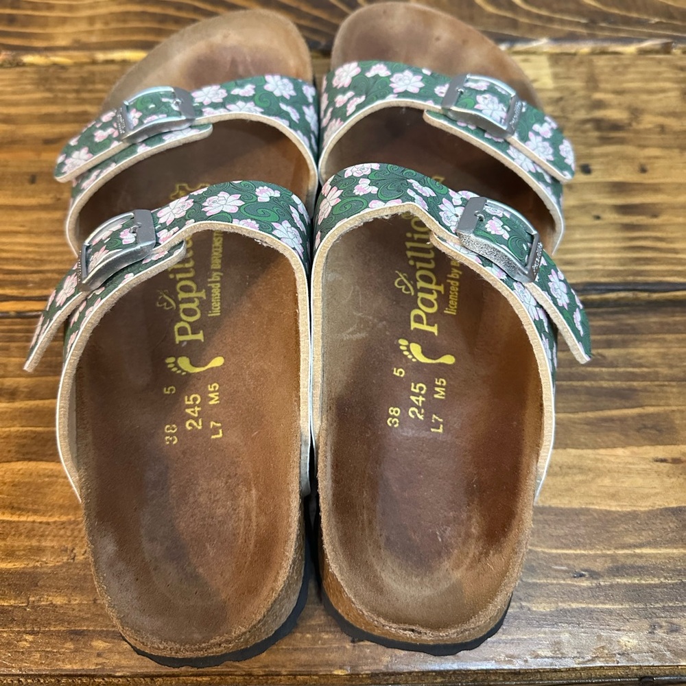 Papillio by Birkenstock Arizona Sandals Womens Size 7 EU 38 Floral Two Strap - Picture 4 of 7